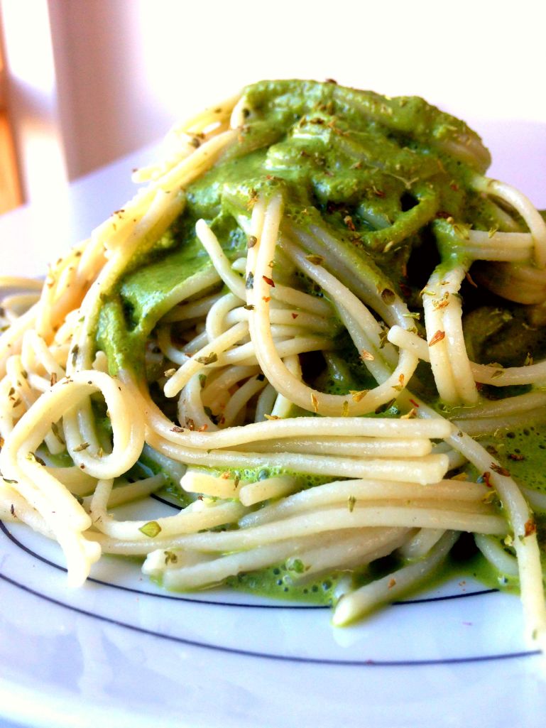 Pesto Pasta - high carb low fat AND gluten free!